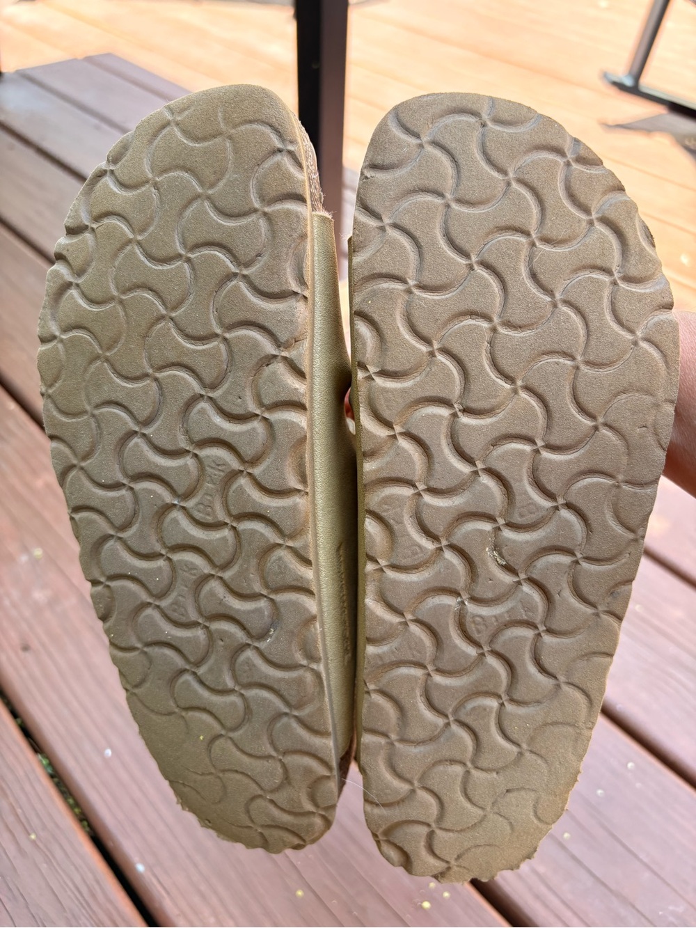Birkenstock Double Strap Slide Sandals in Tan - Picture 9 of 16